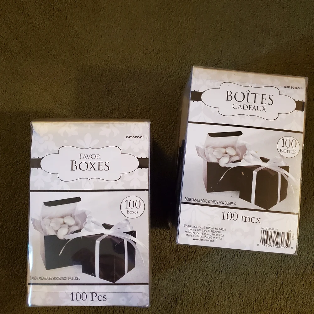 200 Count Black Party Favor Boxes